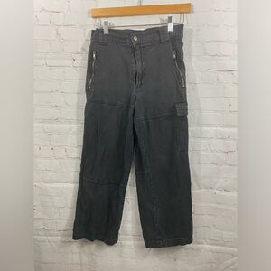 Harper Heritage Black High Waist Straight Leg Crop Denim Cargo Capris  Size 27